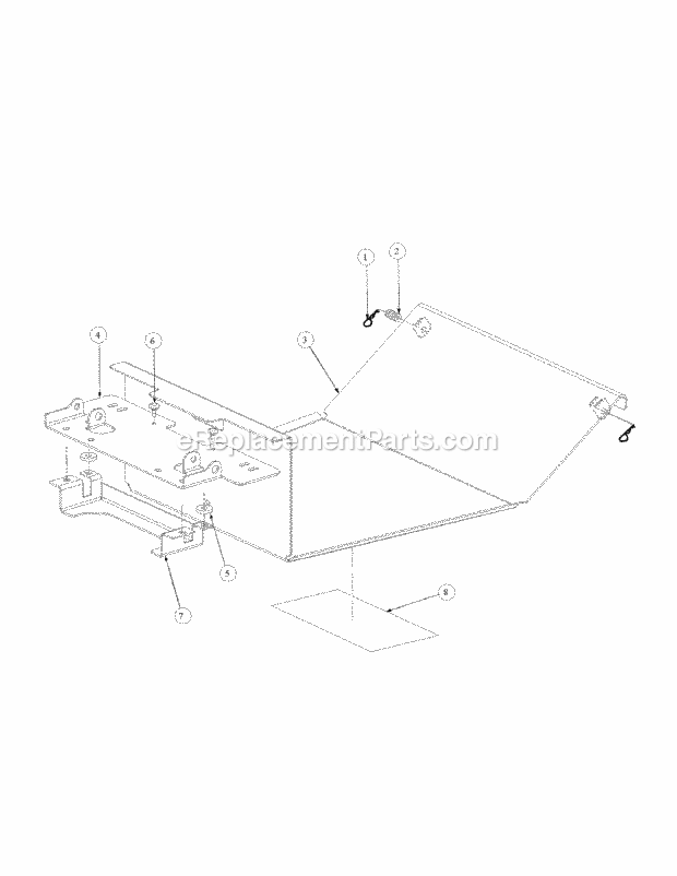 Floor Panel Assembly Diagram and Parts List for M54-KW 53BB5DBW750-23-HP Cub Cadet Lawn Tractor